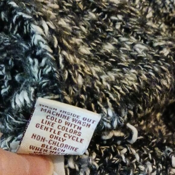 Mudd Womens M Black White Marled Knit Sweater Long Sleeve Pullover Casual Top - Picture 8 of 8